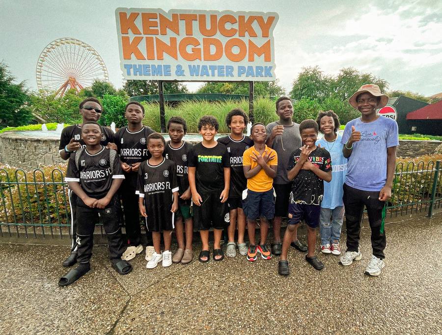 Warriors FC team trip to Kentucky Kingdom